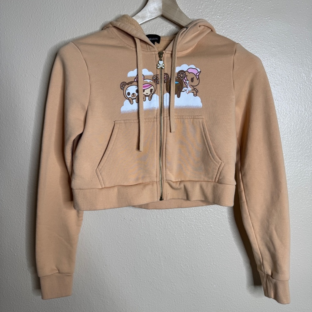 Tokidoki Sweater Women's SP Cropped Donutella Donut Ears Hoodie New